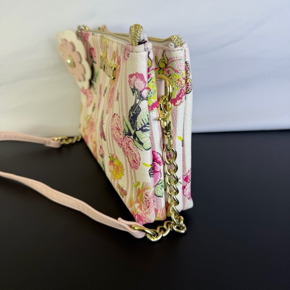 Betsey Johnson Pink Floral Crossbody with Pink Bee and Butterfly Design - Picture 6 of 10